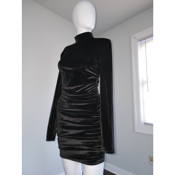 Sexy Bodycon Velvet Mini Dress Women Size M Women - Picture 3 of 5